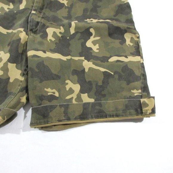 Foreign Exchange Women's Rolled Camo Short High Rise Cotton Short Shorts Sz 30 - Picture 2 of 8